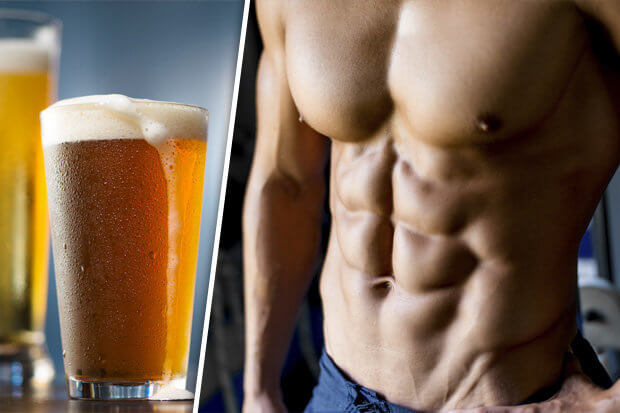 BEER MAN WITH RIPPED SIX PACK physique