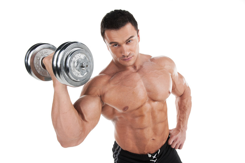 bodybuilder with a dumbbell