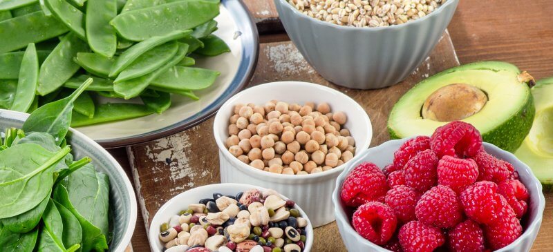  oatmeal, nuts, beans, lentils, apples and blueberries