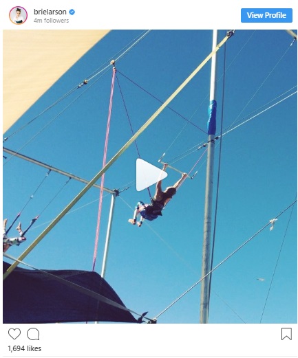 brie larson flying trapeze
